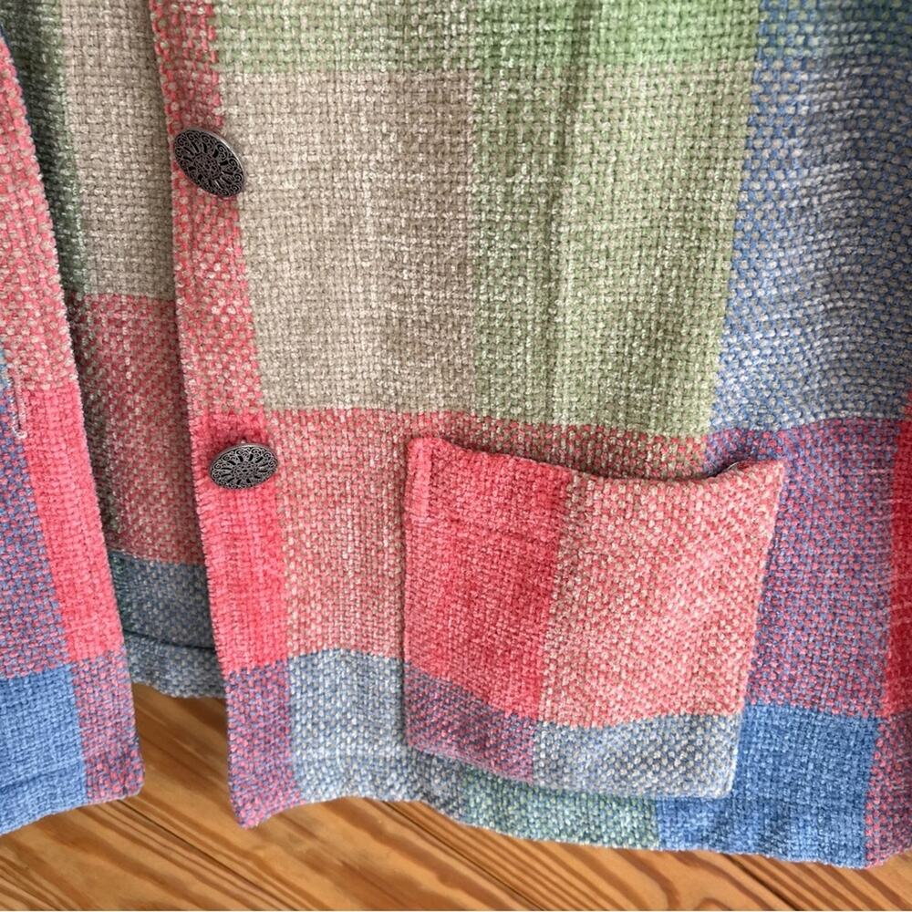 Vintage Rainbow Plaid Check Button Jacket - Picture 3 of 4